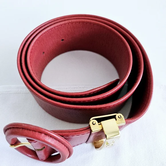 Dior Red Vintage Lambskin Belt